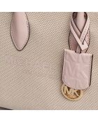Kleine Modellhandtasche Mirella Signature Logo rosa-beige - 24x19x9,5 cm