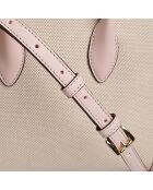 Kleine Modellhandtasche Mirella Signature Logo rosa-beige - 24x19x9,5 cm