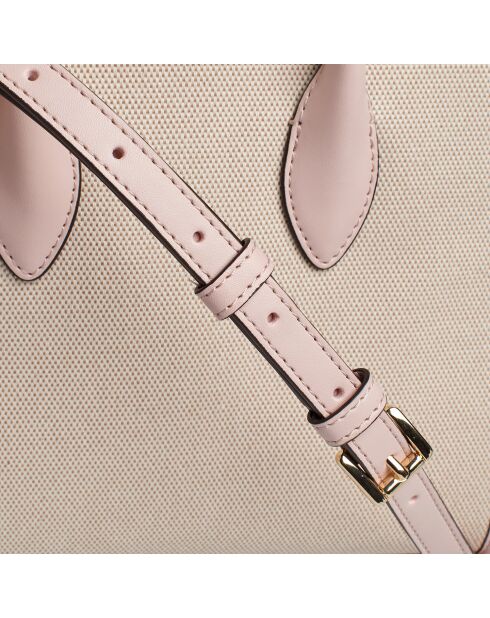 Bolso modelo pequeño Mirella Signature Logo rosa beige - 24x19x9,5 cm