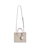 Kleine Modellhandtasche Mirella Signature Logo rosa-beige - 24x19x9,5 cm