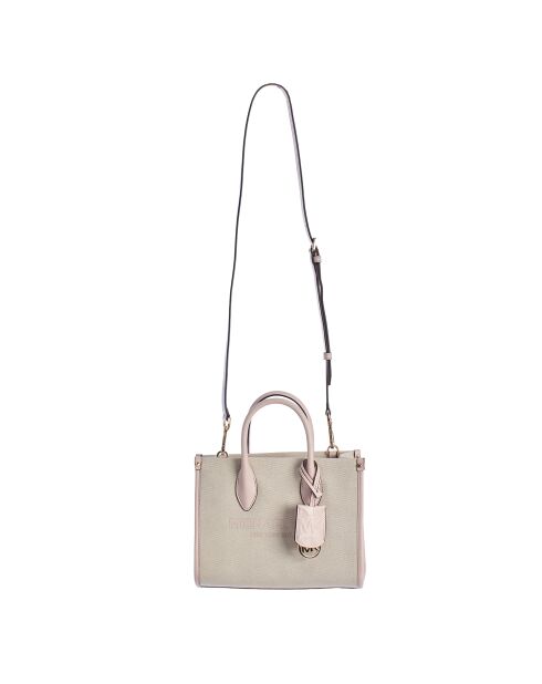 Bolso modelo pequeño Mirella Signature Logo rosa beige - 24x19x9,5 cm