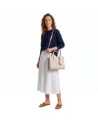 Kleine Modellhandtasche Mirella Signature Logo rosa-beige - 24x19x9,5 cm