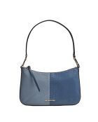 Blaue Schultertasche mit Schlangenledereffekt - 28x17x7 cm