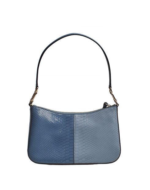 Blaue Schultertasche mit Schlangenledereffekt - 28x17x7 cm