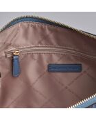 Blaue Schultertasche mit Schlangenledereffekt - 28x17x7 cm