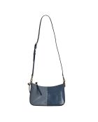 Blaue Schultertasche mit Schlangenledereffekt - 28x17x7 cm