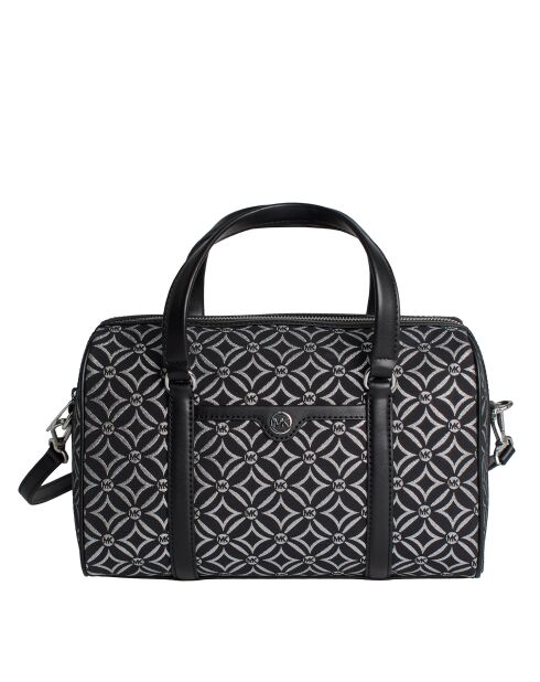Sacoche de voyage Jet Set noire et argentée - 28x18x13 cm