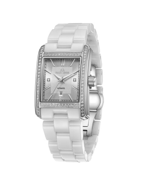 Venere zilver/wit automatisch horloge van roestvrij staal