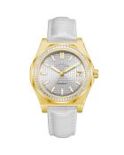 Fortress Queen goud/wit automatisch leren horloge