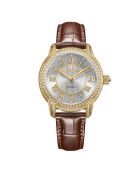 Montre automatique en cuir L'Impératrice doré/brun
