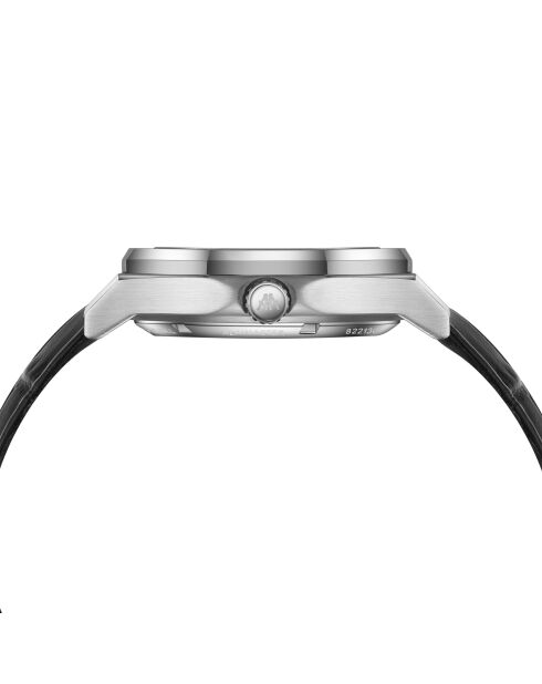 Fortress Queen Automatikuhr aus Leder in Silber/Schwarz