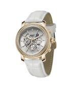 Goud/wit prinsessenleren automatisch horloge
