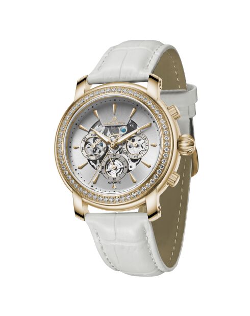 Goud/wit prinsessenleren automatisch horloge