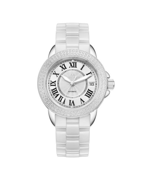 Subliem zilver/wit keramisch automatisch horloge