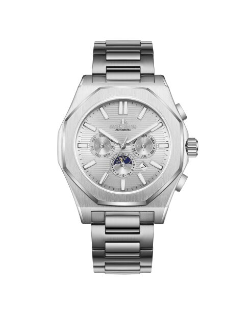 Montre automatique en acier inoxydable Fortress argentée