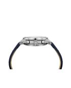 Montre automatique en cuir princesse argenté/bleu