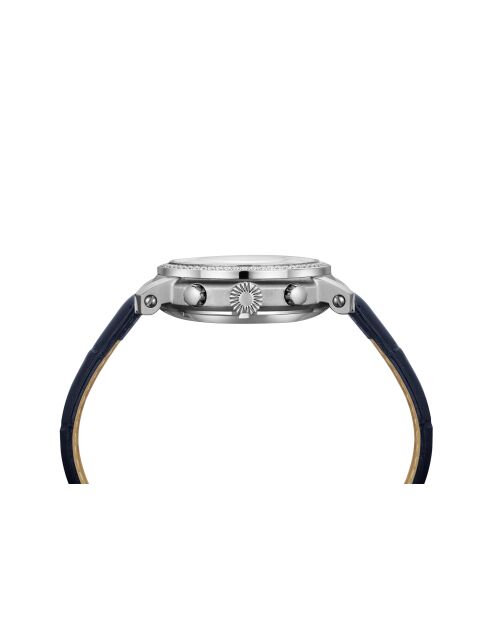Montre automatique en cuir princesse argenté/bleu