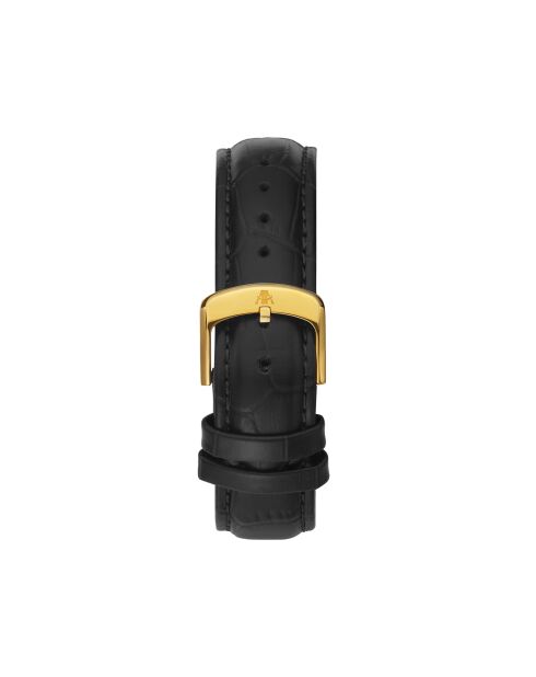Reloj automático de piel de princesa dorado/negro