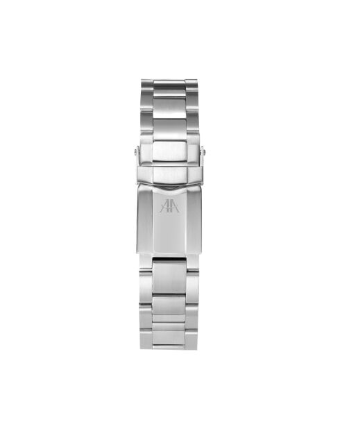 Montre automatique en acier inoxydable Commandant argenté/noir