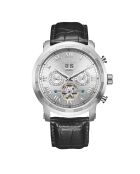 Zilver/zwart automatisch horloge van cycloonleer