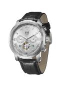 Zilver/zwart automatisch horloge van cycloonleer