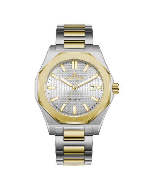 Montre automatique en acier inoxydable Fortress King argenté/dorée