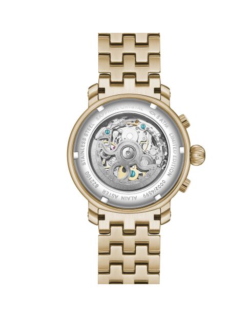 Montre automatique en acier inoxydable Princesse doré/rouge