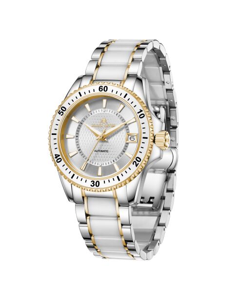 Silver Ice Moon automatisch horloge van roestvrij staal