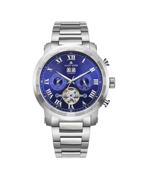 Montre automatique en acier inoxydable Cyclone argentée