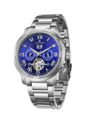 Montre automatique en acier inoxydable Cyclone argentée