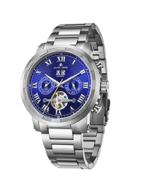 Montre automatique en acier inoxydable Cyclone argentée