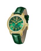 Montre automatique en cuir l'impératrice doré/vert