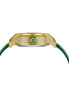 Montre automatique en cuir l'impératrice doré/vert