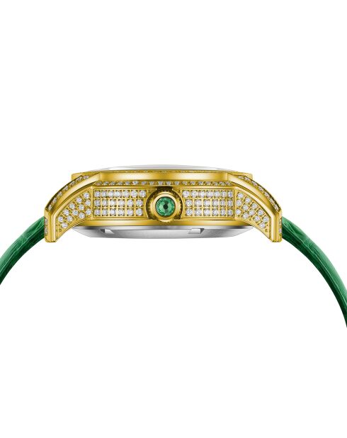 Montre automatique en cuir l'impératrice doré/vert