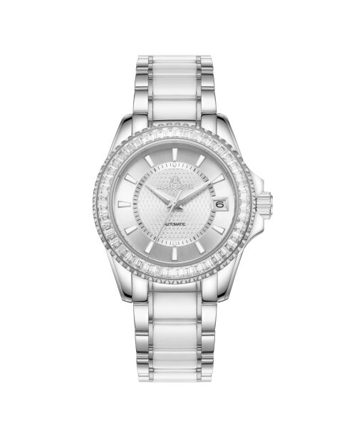 Silver Ice Moon automatisch horloge van roestvrij staal