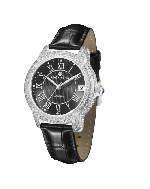 The Empress Automatikuhr aus Leder in Silber/Schwarz