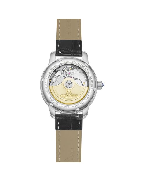 The Empress Automatikuhr aus Leder in Silber/Schwarz