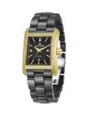 Venere goud/zwart roestvrijstalen automatisch horloge