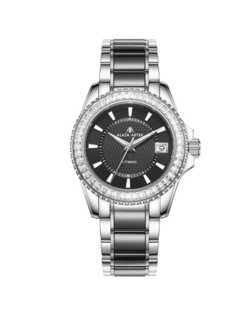 Silver Ice Moon automatisch horloge van roestvrij staal