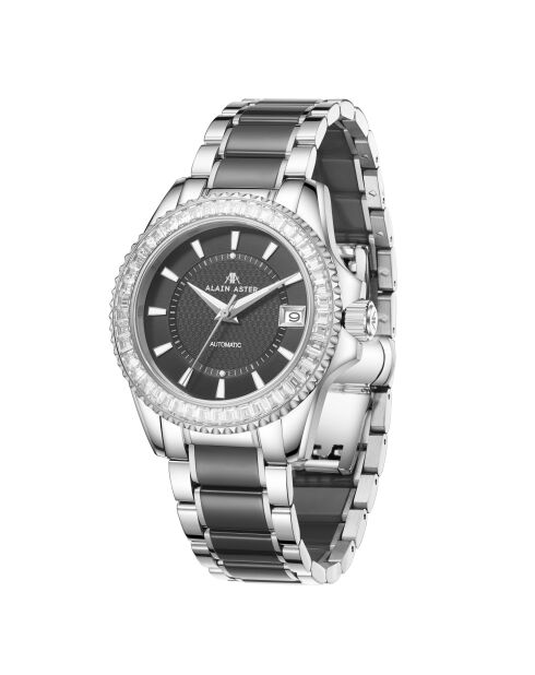 Silver Ice Moon automatisch horloge van roestvrij staal