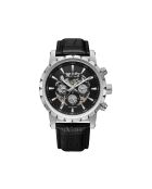Montre automatique en cuir cosmic argenté/noir