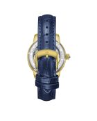 Montre automatique en cuir l'impératrice doré/bleu