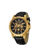 Montre automatique en cuir cosmic doré/noir