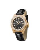 Fortress queen goud/zwart automatisch leren horloge