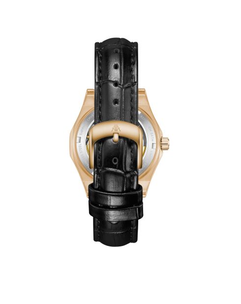 Fortress queen goud/zwart automatisch leren horloge