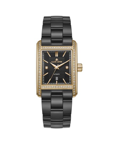 Reloj automático Venere de acero inoxidable dorado/negro