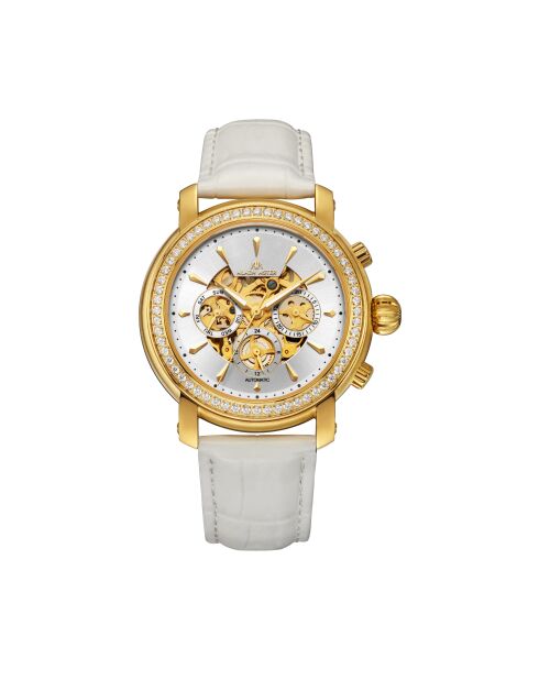 Orologio automatico in pelle principessa dorato/bianco