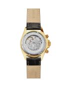 Gold/schwarze Commander-Automatikuhr aus Leder