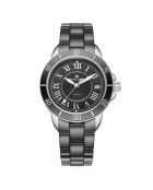 Subliem automatisch horloge van zilver/zwart roestvrij staal