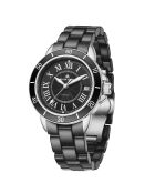 Subliem automatisch horloge van zilver/zwart roestvrij staal